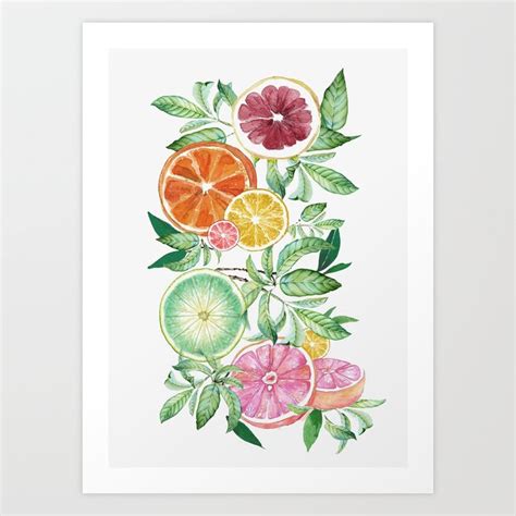 Citrus Fruit Art Print by Nadja | Society6