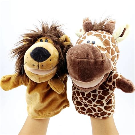 Baby Glove Toy Animal Hand Puppets Plush Toys Wooden Dolls Puppet For Kids Baby Glove Animal ...