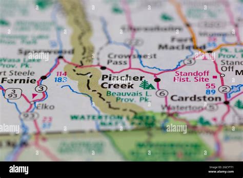 Map of pincher creek alberta hi-res stock photography and images - Alamy