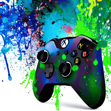 Xbox Controller with Paint Splashed Background · Creative Fabrica