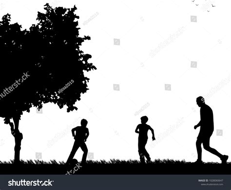 2,052 Park children silhouette scene Images, Stock Photos & Vectors ...