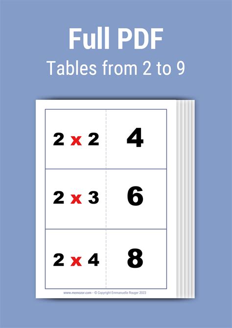 Times Tables Flash Cards Printable Pdf - Infoupdate.org