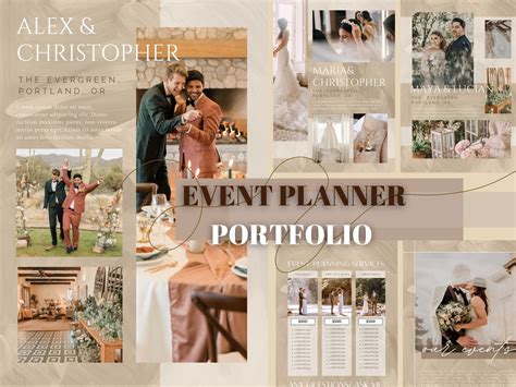 Printable EVENT PLANNER Portfolio Templates/ About the Planner/ Wedding Services, Packages ...