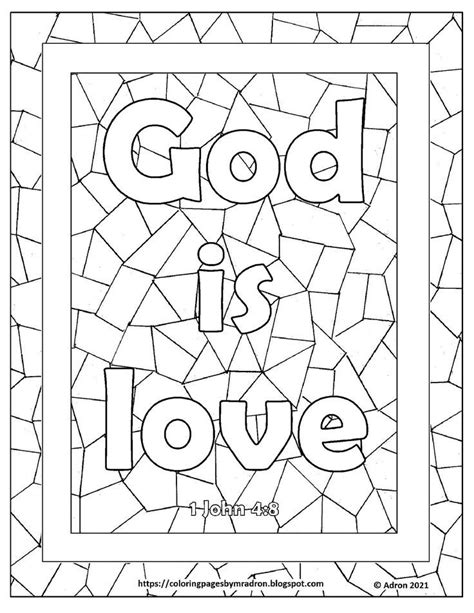 Free Print and Color Page for God is Love, 1 John 4:8, Bible Verse ...