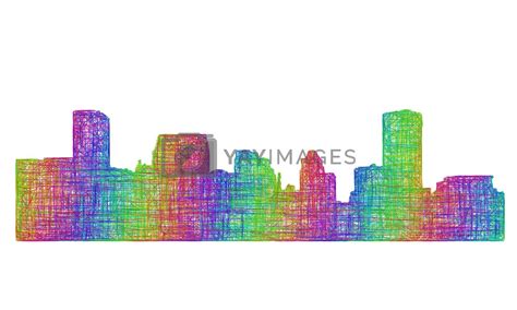 Baltimore skyline silhouette - multicolor line art by davidzydd Vectors ...