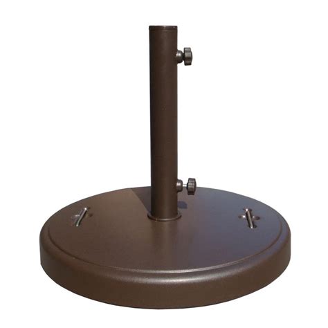 86 lbs. Brown Patio Umbrella Base Wheels Stand Pole Knobs Outdoor Concrete Heavy | eBay