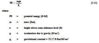 Potential Energy Equation - Thermodynamic Properties