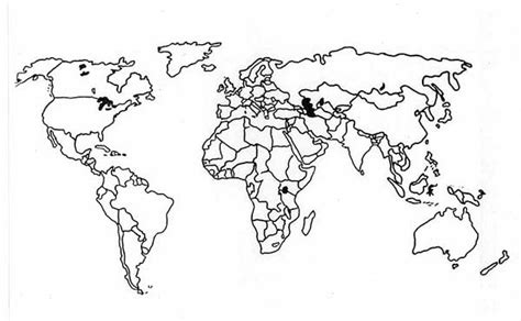 The Outline of World Map Coloring Page - NetArt