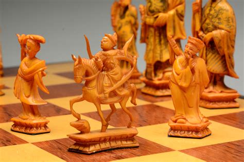 Lot Detail - Hand Carved Ivory Chess Set.