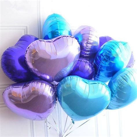 Purple and Blue Heart Balloon Bouquet Engagement Party - Etsy | Foil ...