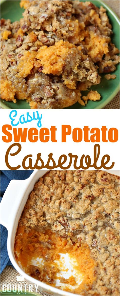 Easy Sweet Potato Casserole recipe from The Country Cook. So simple and … | Sweet potato ...