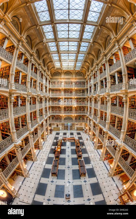 Library at the peabody institute at johns hopkins university hi-res ...