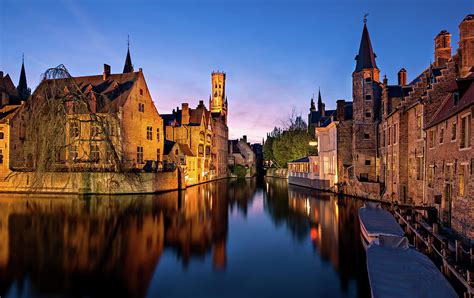 Bruges Canals at Blue hour Photograph by Barry O Carroll - Fine Art America