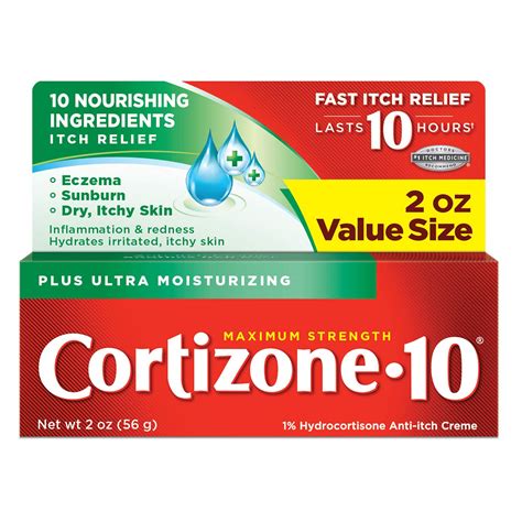 Buy Cortizone-10 Plus Ultra Moisturizing Cream, 2 Ounce, Anti-Itch ...