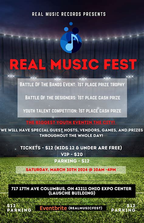 Real Music Fest Tickets, Ohio EXPO Center (Lausche Building), Columbus ...