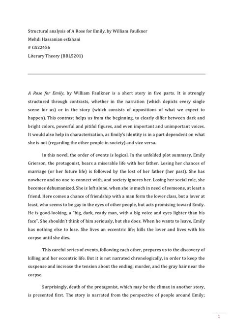 A Rose For Emily | A rose for emily, Literary theory, Emily