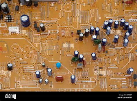 circuit board with chips and capacitors Stock Photo - Alamy