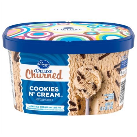 Kroger® Deluxe Churned Cookies & Cream Light Ice Cream Tub, 48 oz ...