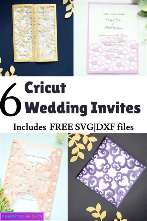 6 Free Cricut Wedding Invitations SVG Templates - DOMESTIC HEIGHTS