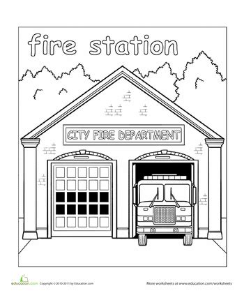 fire station clip art black and white - Clip Art Library