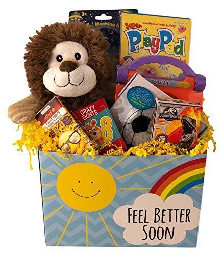 Deluxe Boys Feel Better Soon Get Well Gift Basket Care Package For Kids ...