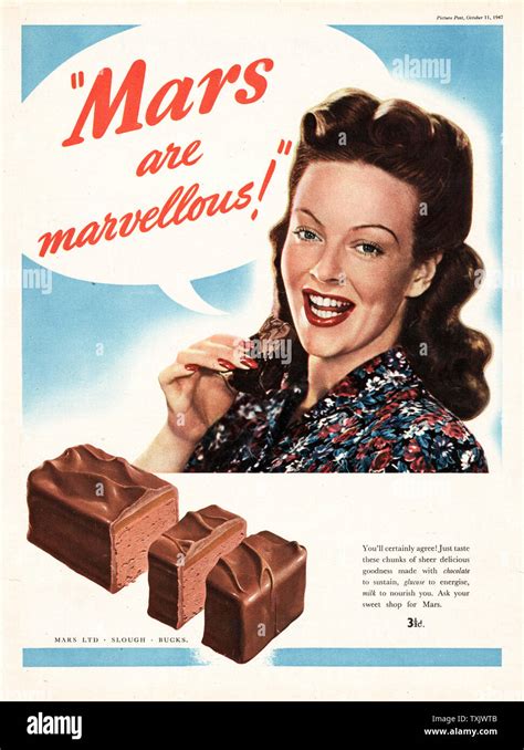 1947 UK Magazine Mars Bar Advert Stock Photo - Alamy