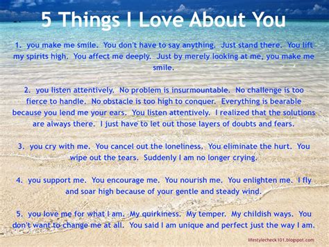 Lifestyle Check 101: 5 Things I Love About You