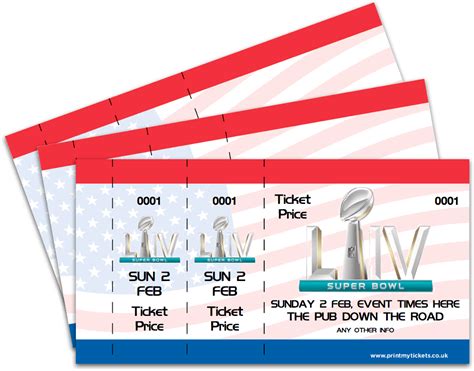 Ticket Printing Superbowl Three Part Tickets - Print My Tickets