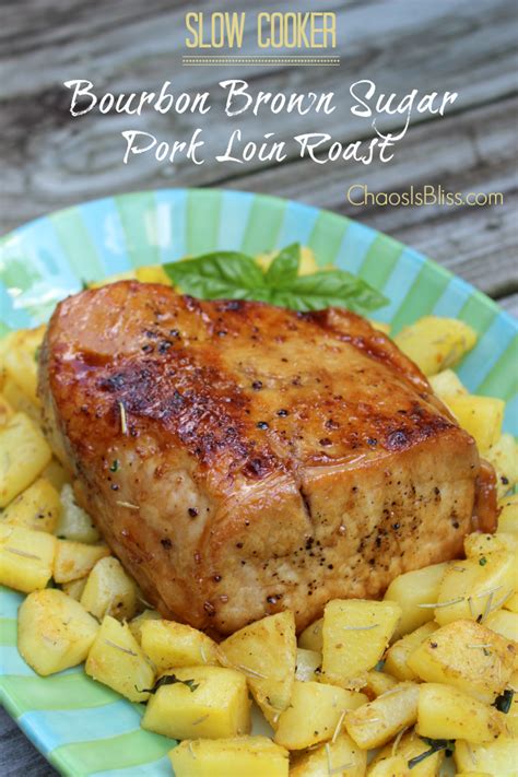 Bourbon Brown Sugar Pork Loin Roast | Slow Cooker Recipe