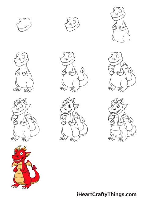 Dragon Drawing — How To Draw A Dragon Step By Step