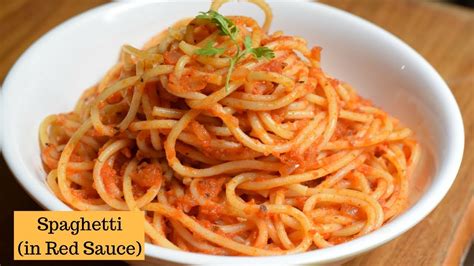 Spaghetti in Tomato sauce | Spaghetti Recipe | Red Sauce spaghetti Pasta - The Busy Mom Blog