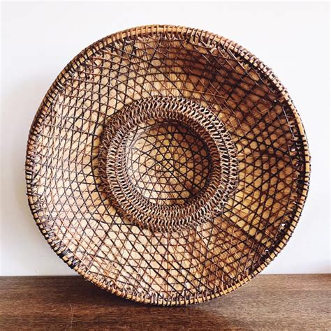 Vintage Filipino Salakot Woven Rattan and Coconut Fiber Sun Hat | Chairish