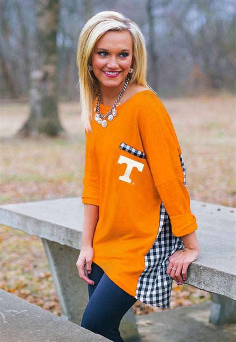 TENNESSEE GINGHAM PIKO TOP | Gameday couture, Gameday outfit, Tennessee ...