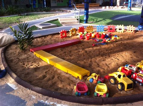 Sandpit set up | Childcare outdoor environments, Outdoor learning ...