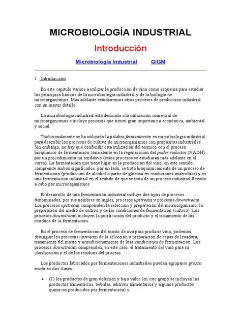 Microbiología Industrial | PDF