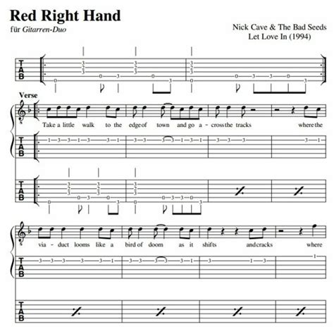 Stream Red Right Hand | Nick Cave | Peaky Blinders | Blues Duo | Guitar Tabs | Cover Song by ...