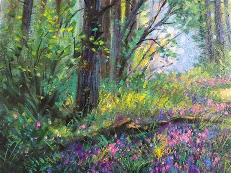 Forest Landscape Oil Painting Digital, Nature Wall Art, Flower ...