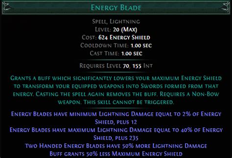 Energy Blade PoE Build 3.25 Skill Gem - Path of Exile