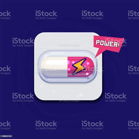 Medicine For Men Power Capsule Pill Of Power Vector Stock Illustration ...