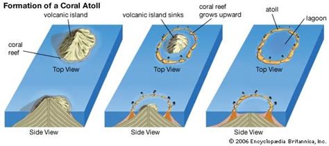 atoll: formation of a coral atoll - Students | Britannica Kids | Homework Help