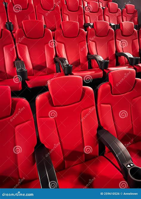 Cinema and Entertainment, Empty Red Movie Theatre Seats for Tv Show Streaming Service and Film ...