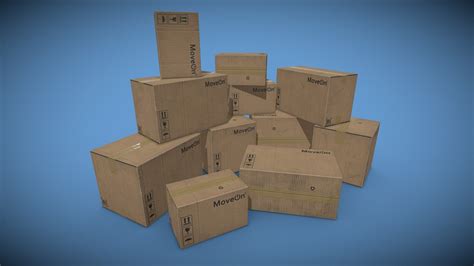 Set of Cardboard Boxes - Download Free 3D model by ...