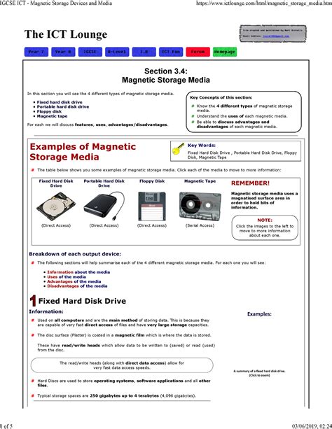 Magnetic storage devices - REMEMBER! Magnetic storage media uses a magnatised surface area in ...