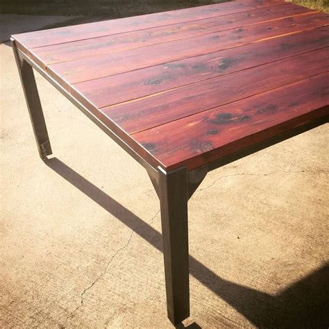Custom Made Cedar & Steel Dining Table (Seats 8) by 512 Metalworks | CustomMade.com