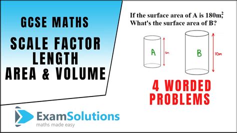 Similar Shapes - Scale factor of area and volume 4 EXAMPLES | ExamSolutions - YouTube