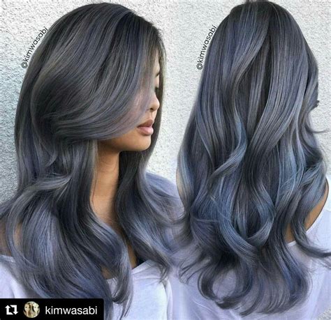 #steel Makeup With Black Hair, Hair Color For Black Hair, Cool Hair Color, Grey Ombre Hair, Best ...