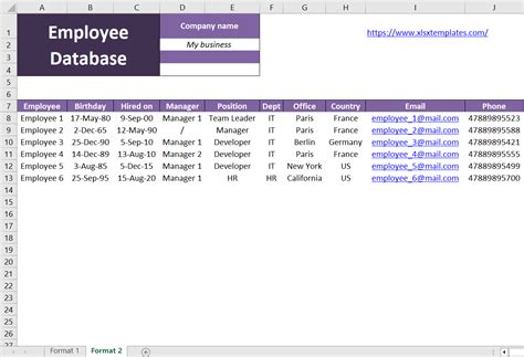 Download Our Excel Template For Employee Database