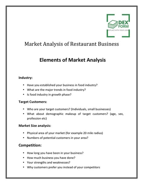 Sample market analysis template in Word and Pdf formats - page 2 of 2