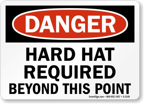 Hard Hat Required Beyond This Point Sign, SKU: S-2149 - MySafetySign.com