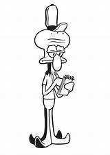 Print Squidward coloring Page  Download Or Color Online For Free sketch template